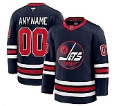 Men's Winnipeg Jets Active Player Custom Navy 2024-25 Alternate Stitched Hockey Jersey,baseball caps,new era cap wholesale,wholesale hats